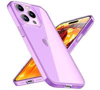 NALIA Translucent Neon Cover compatible with iPhone 15 Pro Case, Transparent Colorful Shiny See Through Phonecase, Slim Anti-Yellow Glossy Silicone Protective Coverage, Shockproof Skin, Color:Purple
