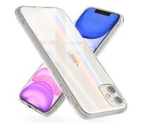 NALIA Transparent Glass Case for iPhone 11 - Holographic Prism Effect (Rainbow Shimmer) - 9H Tempered Glass & Anti-Yellow - AURORA - German Brand