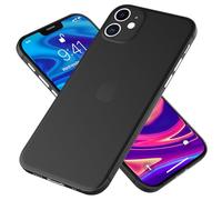 NALIA Ultra Slim Hard Case for iPhone 12 Mini - Matte-Transparent & 0.3mm Thin - PHANTOM (Ultra-Thin Cover & Full Camera Protection) - German Brand, Color:Black