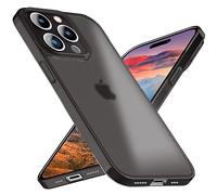 NALIA Ultra Slim Hard Case for iPhone 15 Pro - Matte-Transparent & 0.3mm Thin - PHANTOM (Ultra-Thin Cover & Full Camera Protection) - German Brand, Color:Black Transparent