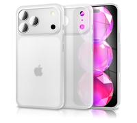 NALIA Ultra Slim Hard Case for iPhone 17 Pro Max - Matte-Transparent & 0.3mm Thin - PHANTOM (Ultra-Thin Cover & Full Camera Protection) - German Brand, Color:White Transparent