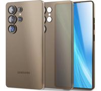 NALIA Ultra Slim Hard Case for Samsung Galaxy S25 Ultra - Matte-Transparent & 0.3mm Thin - PHANTOM (Ultra-Thin Cover & Full Camera Protection) - German Brand, Color:Taupe Transparent
