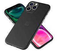 NALIA Ultra-Thin Hardcover compatible with iPhone 13 Pro Case, Translucent 0,3mm Ultra-Slim Matt Semi-Transparent Anti-Fingerprint Light-Weight, Extra Thin-Fit Protector Rugged Hardcase, Color:Black