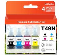 Nalifystic T49N1 T49N2 T49N3 T49N4 Premium Sublimation Compatible Colour Bulk Water Based Bottle Refill Ink for SureColor SC-F100 SC-F160 SC-F500 SC-F501 SC-F560 SC-F150 SC-F550 Printer