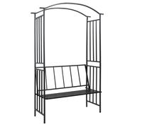 nalika metal garden seating bench with arch in black