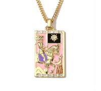 NALISASA Tarot Card Necklace for Women, Gold Vintage Pendant, Good Luck Amulet Jewelry, M, Stainless Steel, No Gemstone