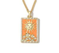 NALISASA Tarot Card Necklace for Women Gold Vintage Tarot Necklace Lucky Amulet Tarot Pendant Necklace Jewelry, Stainless Steel, No Gemstone