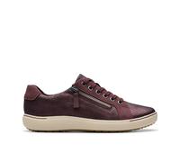Nalle Lace Wine Interest Leather Trainers Clarks Red 7-Standard Fit