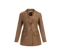 NALLY Women's Faux Leather Blazer 29026788-na02, Camel, S, 10