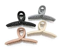 Nalodu 4.3 Inch Hair Claw Clips Large No Slip Big Matte Jaw Butterfly Clip for Thin Fine Thick Hair Women, 4 Pack