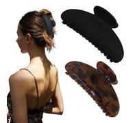Nalodu 4 Inch Hair Claw Clips, No Slip Matte & Glossy Large Unbreakable Hair Clips for Fine & Medium Thick Long Curly Hair, Big Hair Claw Clips, 2 Pack