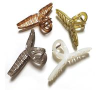 Nalodu 5 Inch Hair Claw Clips Extra Large No Slip Big Jelly XL Clip for Thick Curly Long Hair Women, 4 Pack