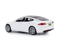 NALora Scale Finished Model Car 1/32 For Tesla Model S Alloy Car Model Simulation Diecast Sound Light Pull Back Vehicle Toys Kids Gift Miniature Replica Car (Color : White)
