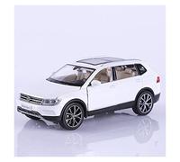 NALora Scale Finished Model Car 1:32 For Volkswagen TIGUAN SUV Metal Car Model Diecast Vehicles Pull Back Sound Light Children Toys Gift Miniature Replica Car (Color : White)