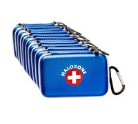 Naloxone Overdose Response Kit Case - Compact Hardshell Case Holds 2 Naloxone Nasal Sprays & Accessories - Portable, Durable, Protective - Naloxone NOT Included (Blue, 10 Units)