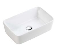 Nalta White Countertop Basin Rectangle Shape Curved Sink