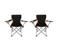 Nalu Folding Camping Chair Lightweight Foldable Portable Garden Festival or Beach Seat - Black/Orange (2-pack)