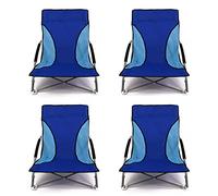 Nalu Folding Low Camping Chair Lightweight Foldable Portable Garden Beach Seat - Blue (4-pack)