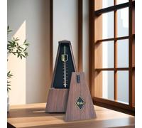 NALU Metronome - Classic Mechanical Wind-Up Design with Bell for Piano, Guitar, Violin & All Instruments (T-Wood Grain Brown)