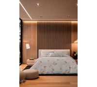 Nalu Nicole Scherzinger 'Alaula' Cotton Duvet Cover Set in Stone | Size: King Nalu Nicole Scherzinger Stone King