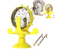 Namageer Pet Food Spinning Windmill, 360° Rotating Windmill Suction Cup Toys, Windmill Cat Toy Dog Food Dispenser Interactive Pet Leaking Rotating Wheel Treat Dispenser Puzzle Toy