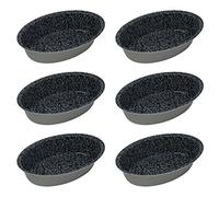 NAMAI 6 Moulds for Pasticiotti Leccesi, Moulds for Pasticciotti Leccesi, Aluminium Material, Non-Stick Coating, Stone Effect, Made in Italy, 10.5 cm x 7 cm