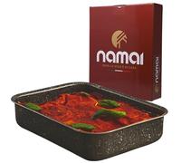 NAMAI Casserole Dish, 40 cm x 28 cm, Aluminium, Non-Stick, Rectangular, 0.73 kg, Dishwasher Safe, Made in Italy