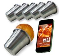 NAMAI - Set of 6 Rum Baba Moulds, 6 CM Diameter x 6 CM Height, Non-Stick Aluminium, Dishwasher Safe, Suitable for Air Fryers, Made in Italy