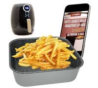 NAMAI - Square Air Fryer Pan - Baking Tray 20 x 20 cm - Dishwasher Safe - Baking Tray for Oven - Aluminium - Stone Effect - Baking Tray 20 cm (20 x 20)