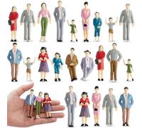 Namalu 1: 25 Scale Miniature People Figurines Tiny Painted Model Train People Mini Architectural Plastic Small Dollhouse Figures for Projects Diorama Village(Mixed Color,14 Pcs)