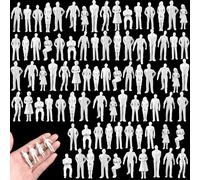 Namalu 100 Pcs, 1: 150 Scale White Unpainted Mini People Figures Miniature People for Model Trains Architectural Standing and Sitting Mini Diorama Figures for Architectural Project