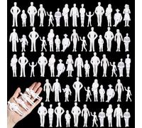 Namalu 100 Pcs 1:25 Scale 2.95 Inch White Unpainted Mini People Figures Miniature People for Model Trains Architectural Standing and Sitting Mini Diorama Figures for Architectural Project Scenes