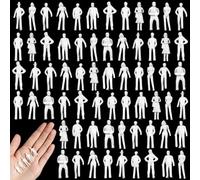 Namalu 100 Pcs 1:75 Scale White Unpainted Mini People Figures Miniature People for Model Train Architectural Standing and Sitting Mini Diorama Figures for Architectural Project Miniature Scenes
