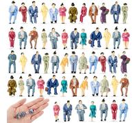 Namalu 100 Pcs 1: 87 0.79" Sitting Pose Scale Mini People Figurines Set Tiny People Colorful Model Miniature Trains Architectural Painted Figures Model Tiny Plastic Figurines for Miniature Scenes