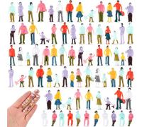 Namalu 100 Pcs Mini People Figurines 1: 150 Scale 0.47 Inch Museum Architectural Painted Tiny Model Sitting and Standing Plastic People Assorted Poses Model Trains for Miniature Scenes