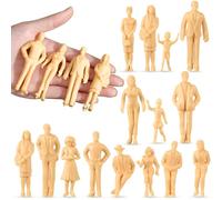 Namalu 15 Pcs Miniature People 1: 25 Scale 2.95 inch Unpainted Mini People Figures Model Trains Architectural Sitting and Standing Diorama Figures for Scale Model Train Miniature Scenes Decoration