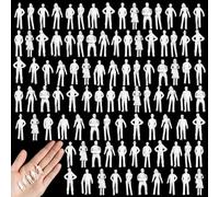 Namalu 150 Pcs 1:75 Scale 0.98 Inch White Unpainted Mini People Figures Miniature People for Model Trains Architectural Standing and Sitting Mini Diorama Figures for Architectural Project Scenes