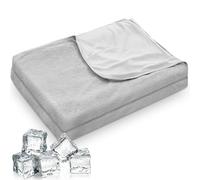 Namalu 2-in-1 Summer Cooling Blanket for Hot Sleepers 59 x 78 Inches Q-max>0. 4 Lightweight Self Cooling Sweat Wicking and Breathable Sleeping Travel Throw Blanket for Bedding Gifts