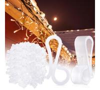 Namalu 200 Pcs Christmas Light Clips Gutter Clips for Hanging Outdoor Lights Plastic Weatherproof Gutter Hooks Hanging String Lamp Holder Mount to Shingles for Halloween Xmas Tree Decor (Clear)