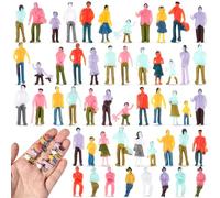 Namalu 200 Pcs Mini Figurines 1:100 Scale Architectural Painted Tiny People Model Sitting and Standing, Plastic Miniature Assorted Poses for Model Trains and Miniature Scenes