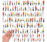 Namalu 200 Pcs Mini People Figurines 1: 150 Scale 0.47 Inch N scale | Miniature People Figures Assorted Poses, Sitting Standing People for Dollhouse Architectural Museum Dioramas Railway Scenes