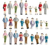 Namalu 28 Pcs 1: 25 Scale Miniature People Figurines Mini Architectural Plastic Small Dollhouse Figures Tiny Painted Model Train People for Projects Diorama Village (Multicolor)