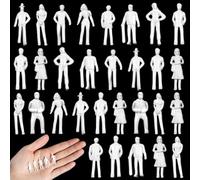 Namalu 30 Pcs 0.95 Inch 1: 75 Scale Mini People Figurines White Unpainted Standing & Sitting Miniature People for Tiny Model Diorama, Architectural Projects, Train Scenes