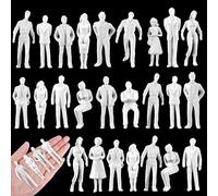 Namalu 30 Pcs 1: 25 Scale 2.95 inch White Unpainted Mini People Figures Miniature People for Model Trains Architectural Standing and Sitting Mini Diorama Figures for Architectural Project Scenes