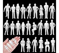 Namalu 30 Pcs 1: 30 Scale White Unpainted Mini People Figures Miniature People for Model Trains Architectural Standing and Sitting Mini Diorama Figures for Architectural Project Miniature Scenes