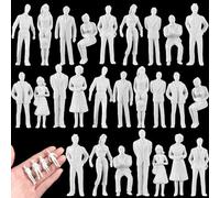Namalu 30 Pcs, 1: 50 Scale White Unpainted Mini People Figures Miniature People for Model Trains Architectural Standing and Sitting Mini Diorama Figures for Architectural Project