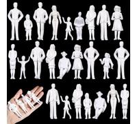 Namalu 30 Pcs White Unpainted Mini People Figures Miniature People for Model Trains Architectural Standing and Sitting Mini Diorama Figures for Architectural Project Miniature Scenes (1:25 Scale)