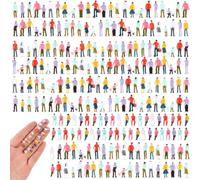 Namalu 300 Pcs Mini People Figurines 1: 150 Scale 0.47 Inch N scale | Miniature People Figures Assorted Poses, Sitting Standing People for Dollhouse Architectural Museum Dioramas Railway Scenes