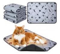 Namalu 4 Pack Self Warming Cat Bed Self Heating Cat Mat 18 x 24 Inch Self Warming Dog Cat Bed Pad Heat Reflective Soft Dog Crate Pad Anti Slip Thermal Pet Mat Washable for Outdoor Indoor Pets