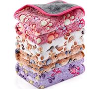 Namalu 4 Pcs Waterproof Guinea Pig Blankets Washable Small Animal Fleece Bedding Absorbent Guinea Pig Cage Liners Reusable Pet Pee Pad Sleep Mat Pad Cover for Hamster Ferret (Paw Print, 24 x 16 Inch)